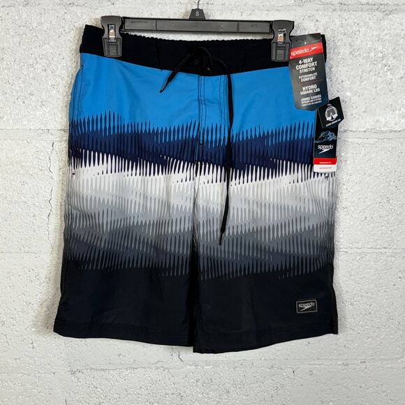 Speedo Men's Print Bondi Basin 20" Boardshorts, Anthracite/blue Small - Picture 1 of 7